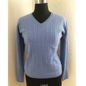 100% cashmere cable knit sweater